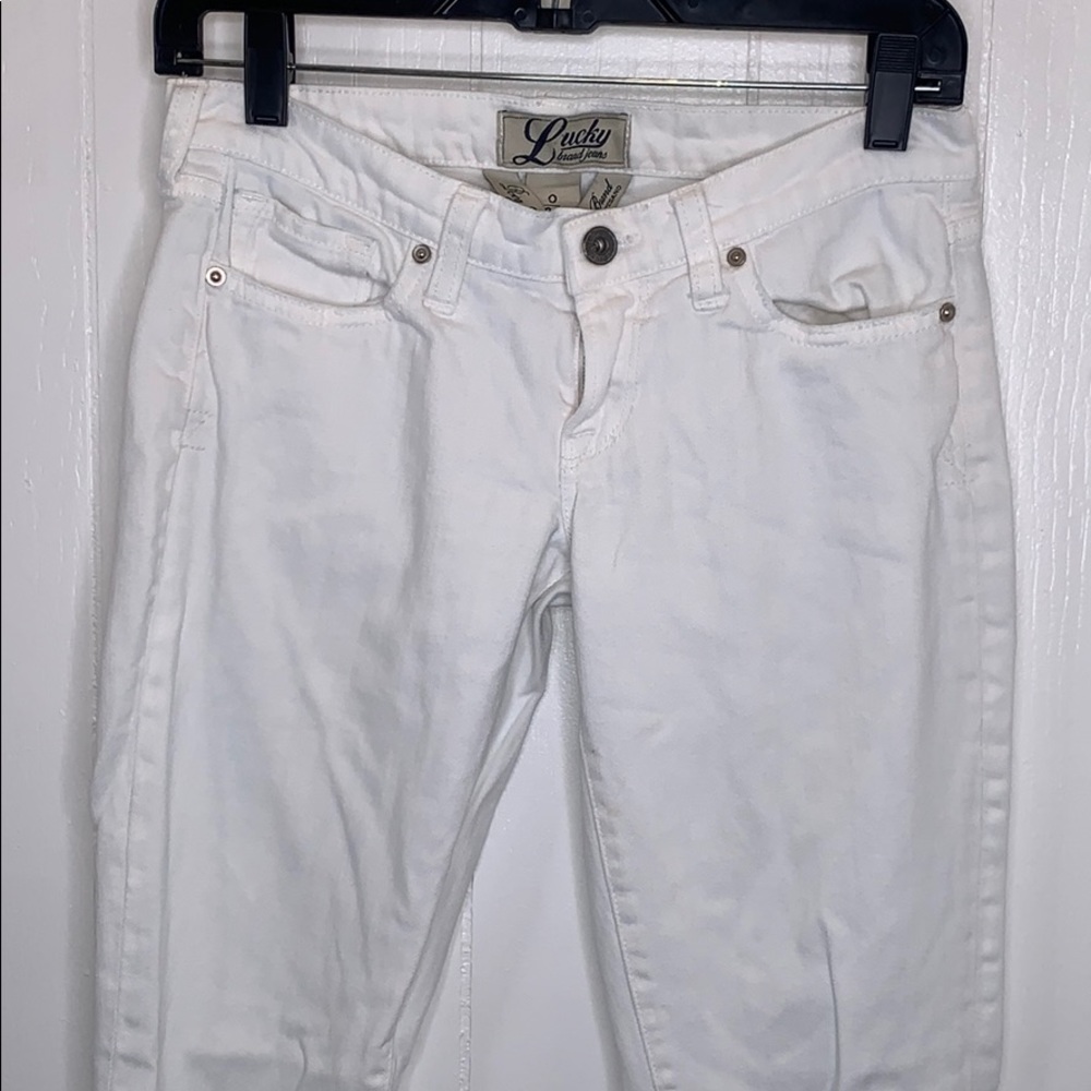 Lucky Brand White Zoe Straight Jeans 0